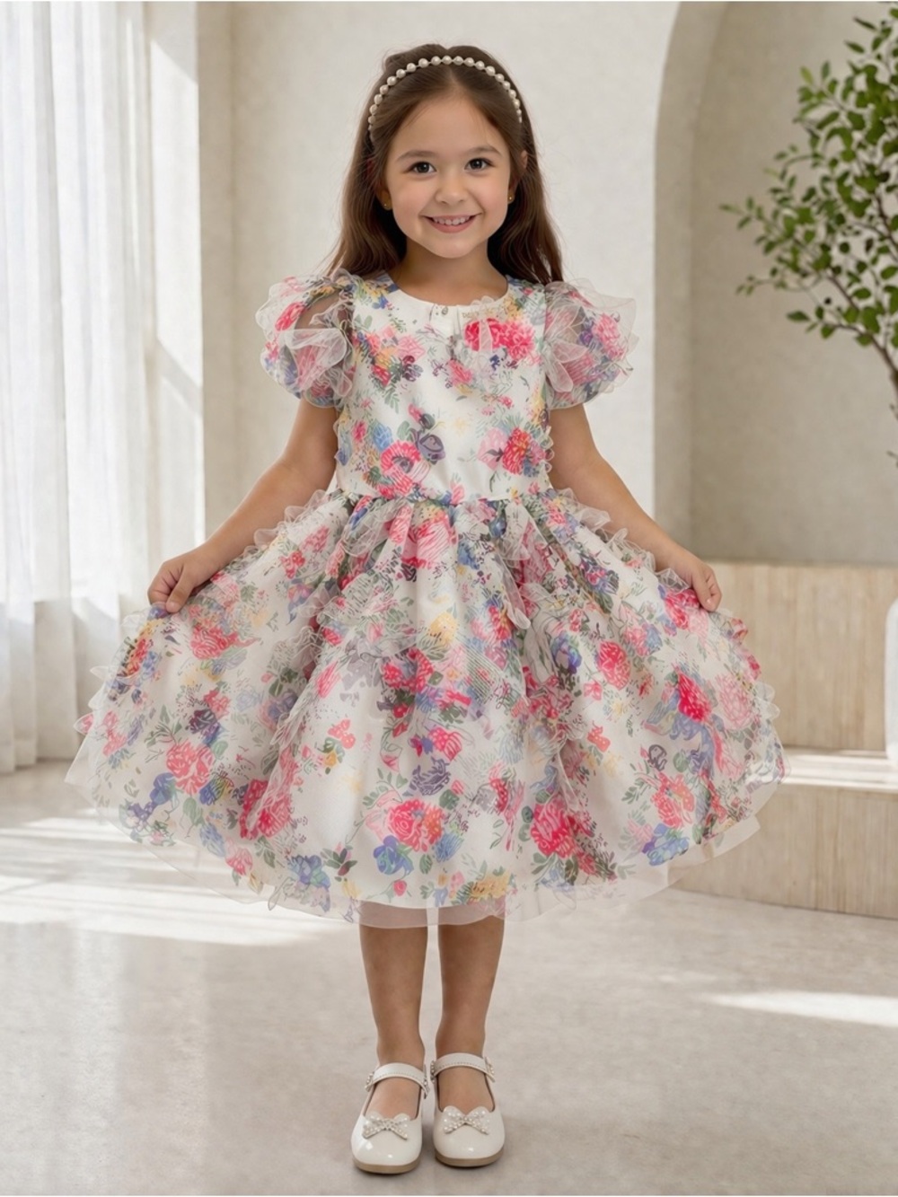 Kensie Girl Floral Tulle Dress Elegant Party Wedding Princess Dress NWT